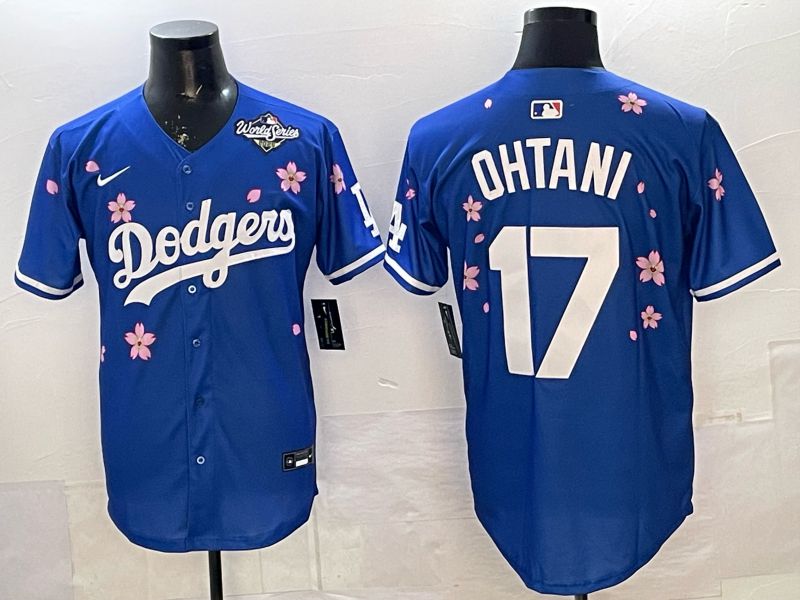 Men Nike 2026 Los Angeles Dodgers #17 Ohtani Blue Sakura Edition Game MLB Jersey 056->los angeles dodgers->MLB Jersey